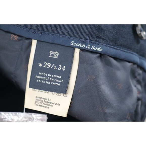 Scotch‎ & Soda pants mens 29 loose tapered blue side logo tape stretch chino - Picture 10 of 12